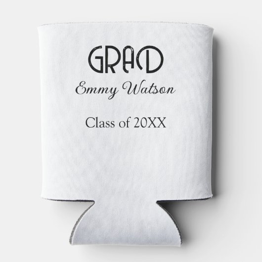 Grad bold letter graduation name class of 20XX sim Blikjeskoeler (Achterkant)