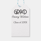 Grad bold letter graduation name class of 20XX sim Cadeaulabel (Voorkant)