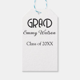 Grad bold letter graduation name class of 20XX sim Cadeaulabel