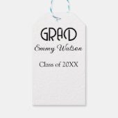 Grad bold letter graduation name class of 20XX sim Cadeaulabel (Achterkant)