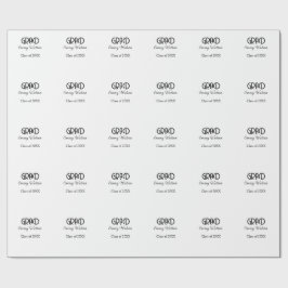 Grad bold letter graduation name class of 20XX sim Cadeaupapier