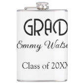 Grad bold letter graduation name class of 20XX sim Heupfles (Voorkant)