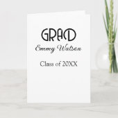 Grad bold letter graduation name class of 20XX sim Kaart (Voorkant)