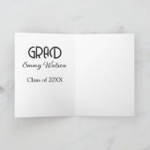 Grad bold letter graduation name class of 20XX sim Kaart (Binnen)