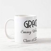 Grad bold letter graduation name class of 20XX sim