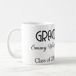 Grad bold letter graduation name class of 20XX sim Koffiemok