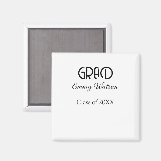 Grad bold letter graduation name class of 20XX sim Magneet (Voorkant / Achterkant)