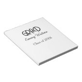 Grad bold letter graduation name class of 20XX sim Notitieblok (Schuin)