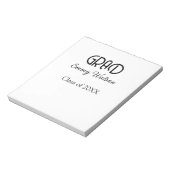 Grad bold letter graduation name class of 20XX sim Notitieblok (Linkerzijde)