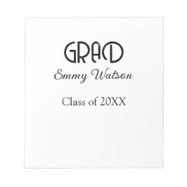 Grad bold letter graduation name class of 20XX sim Notitieblok