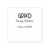 Grad bold letter graduation name class of 20XX sim Rubberstempel (Afrduk)