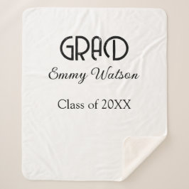 Grad bold letter graduation name class of 20XX sim Sherpa Deken
