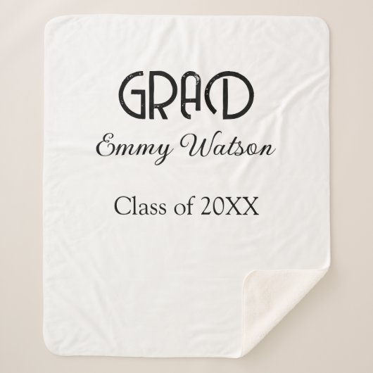 Grad bold letter graduation name class of 20XX sim Sherpa Deken (Voorkant)