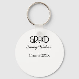 Grad bold letter graduation name class of 20XX sim Sleutelhanger