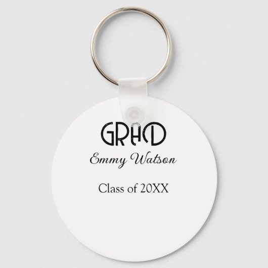 Grad bold letter graduation name class of 20XX sim Sleutelhanger (Voorkant)