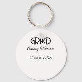 Grad bold letter graduation name class of 20XX sim Sleutelhanger (Achterkant)