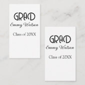 Grad bold letter graduation name class of 20XX sim Visitekaartje (Voorkant / Achterkant)
