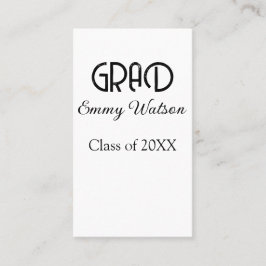 Grad bold letter graduation name class of 20XX sim Visitekaartje