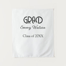 Grad bold letter graduation name class of 20XX sim Wandkleed