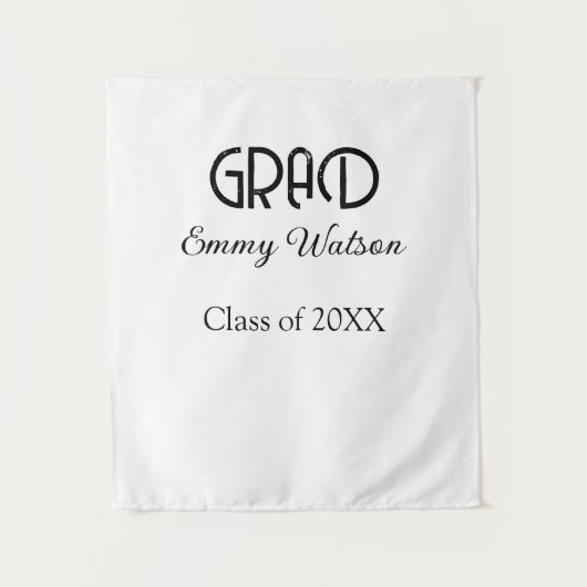 Grad bold letter graduation name class of 20XX sim Wandkleed (Voorkant)