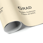 Grad bold letter name class of 20XX yellow pastel  Cadeaupapier (Rol Hoek)