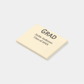 Grad bold letter name class of 20XX yellow pastel  Post-it® Notes (Schuin)