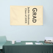 Grad bold letter name class of 20XX yellow pastel  Spandoek (Beurs)