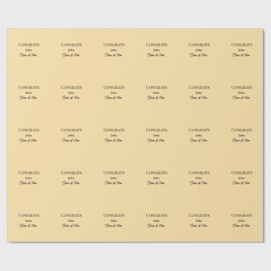 grad boy add name congrats date year text cadeaupapier (Vlak)