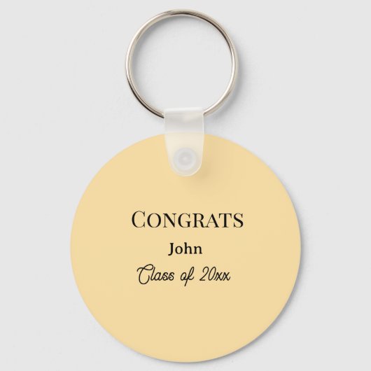 grad boy add name congrats date year text sleutelhanger (Voorkant)