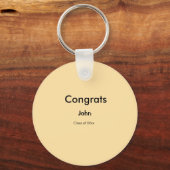 grad boy add name congrats date year text sleutelhanger (Achterkant)