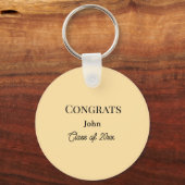 grad boy add name congrats date year text sleutelhanger (Voorkant)