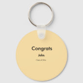 grad boy add name congrats date year text sleutelhanger (Achterkant)