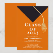 Grad Cap Afstudeerfeest Uitnodiging (Voorkant / Achterkant)