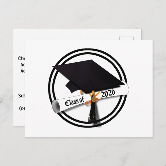 Grad Cap Class of 2026 Graduation Briefkaart (Voorkant / Achterkant)