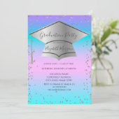 Grad Cap,Diamanten Frame Holografische Afstuderen Kaart (Staand voorkant)