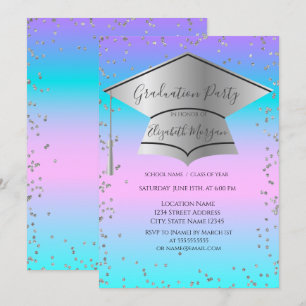 Grad Cap,Diamanten Frame Holografische Afstuderen Kaart
