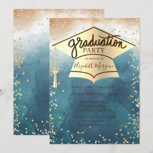 Grad Cap,Diamonds Verfspatten Afstuderen Kaart