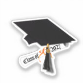 Grad Cap Diploma Klas van 2027 Afstuderen Sticker (Voorkant)