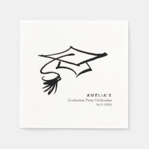 Grad Cap Eenvoudig Modern Afstudeerfeestje