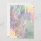 Grad Cap Glitter Drips, Holografische Afstuderen Kaart (Achterkant)