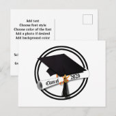 Grad Cap Klas van 2026 Afstuderen Briefkaart (Voorkant / Achterkant)