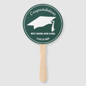 Grad Cap Modern Graduate Photo Dark Green Handwaaier (Achterkant)
