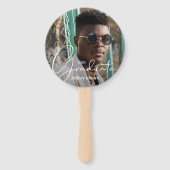 Grad Cap Modern Graduate Photo Dark Green Handwaaier (Voorkant)