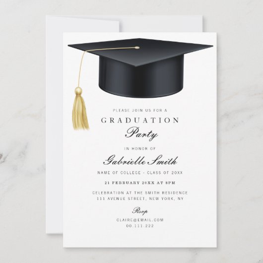 Grad cap modern graduation ceremony kaart (Voorkant)