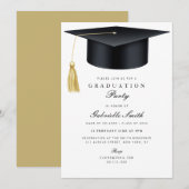Grad cap modern graduation ceremony kaart (Voorkant / Achterkant)