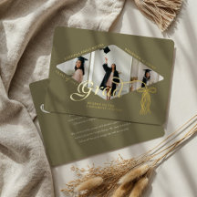 Grad Cap Strik en Kwast Foto Collage Aankondiging