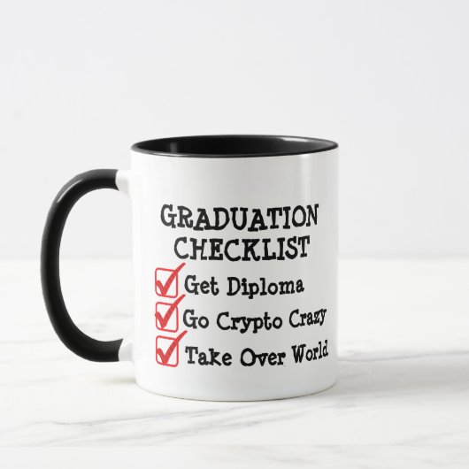 Grad Checklist Mok - Grappig Afstudeerplan Cadeau (Links)