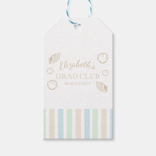 Grad Club Beach Party Cadeaulabel (Voorkant)