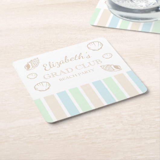 Grad Club Beach Party Kartonnen Onderzetters (Schuin)