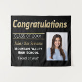 Grad Congrats! Aangepaste afstudeer muur Tapijt Wandkleed (Voorkant (horizontaal))